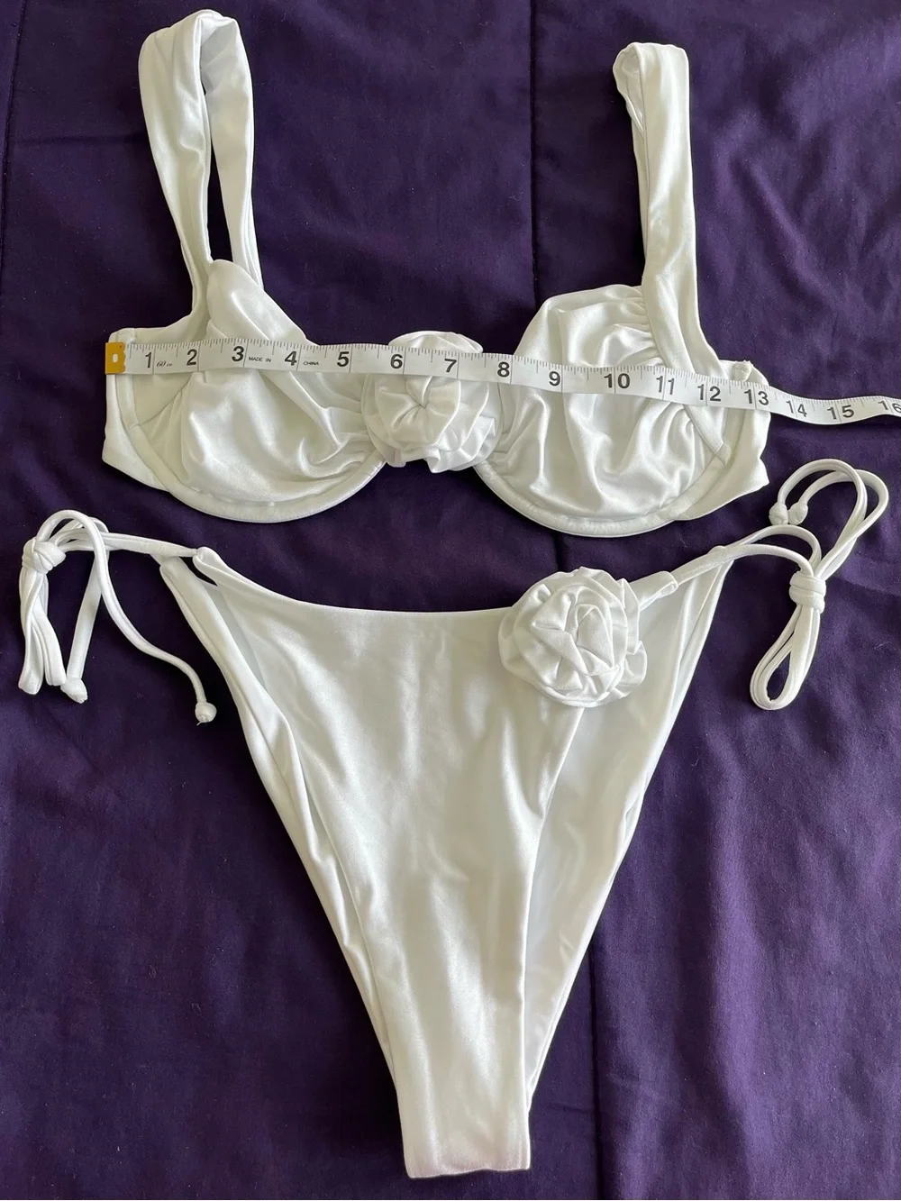 L*Space Bikini Set Stella Top & Lennox Bottom White Medium/Large Bridal Swim